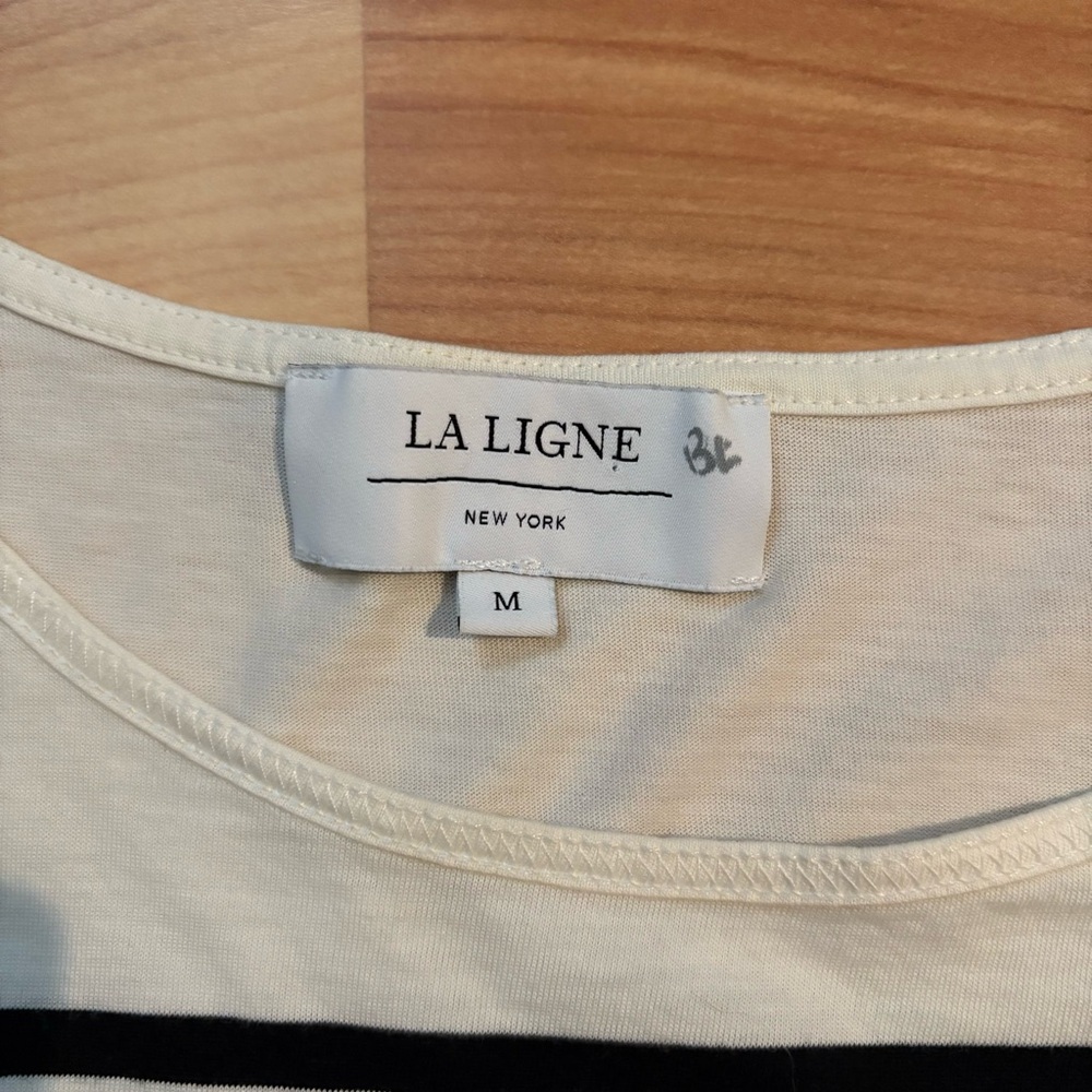 La Ligne Black and Cream Striped Long Sleeve Tee - Picture 10 of 14